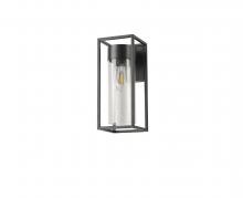 Lit Up Lighting LIT72188BK-SD - 13" Aluminium + Iron Die cast 1x60w Wall light With inner Seeded glass