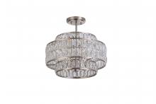 Lit Up Lighting LIT7410SN-CRY - 16" 4xE26 60 W flush mount in satin nickel finish with Crystal