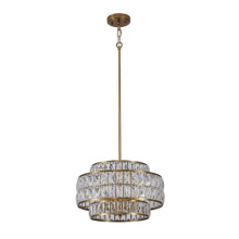 Lit Up Lighting LIT7432GD-CRY - Skylon Pendant Gold Finish