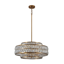 Lit Up Lighting LIT7434GD-CRY - Skylon Pendant Gold Finish
