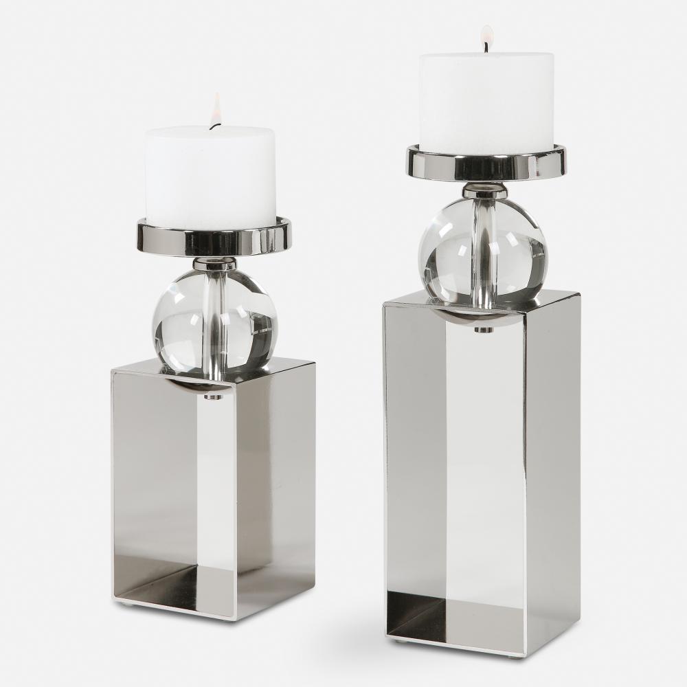 Uttermost Lucian Nickel Candleholders Set/2