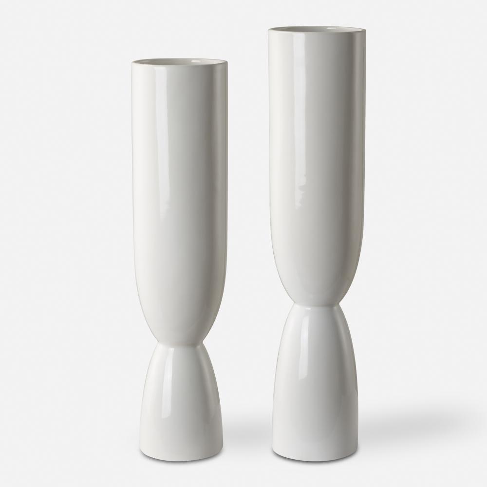 Uttermost Kimist White Vases Set/2