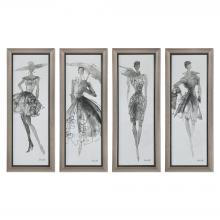 Uttermost 33624 - Uttermost Fashion Sketchbook Framed Prints, S/4