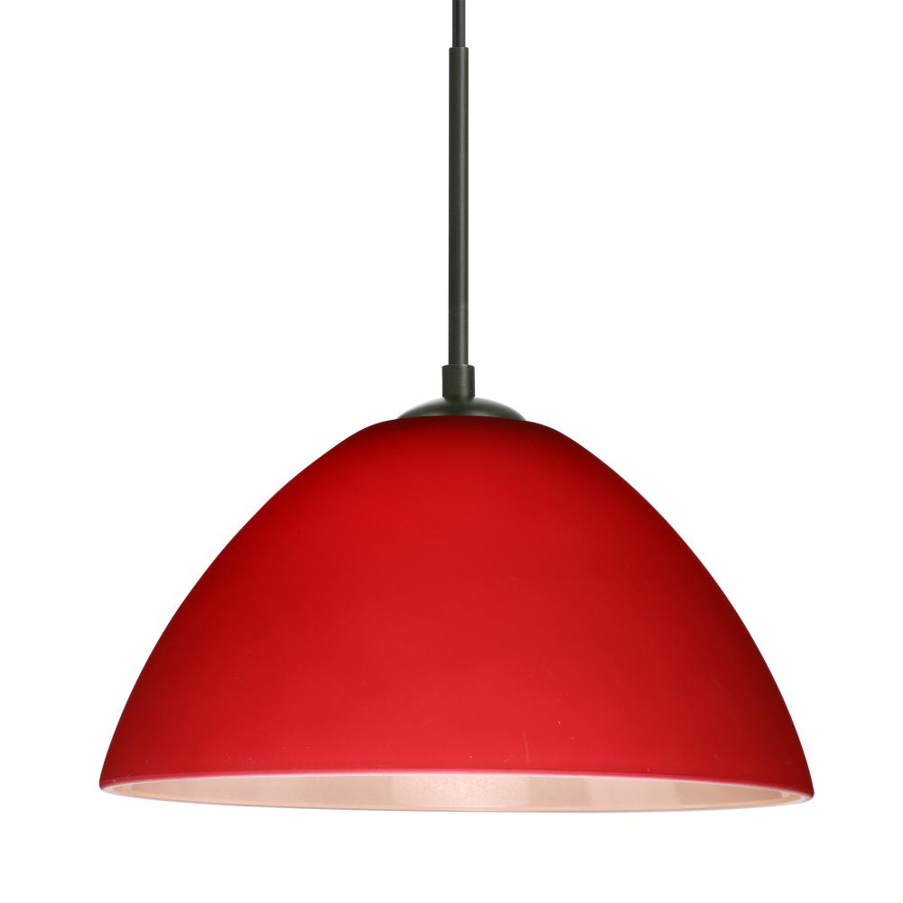 Besa Tessa Pendant Black Red Matte 1x75W Medium Base