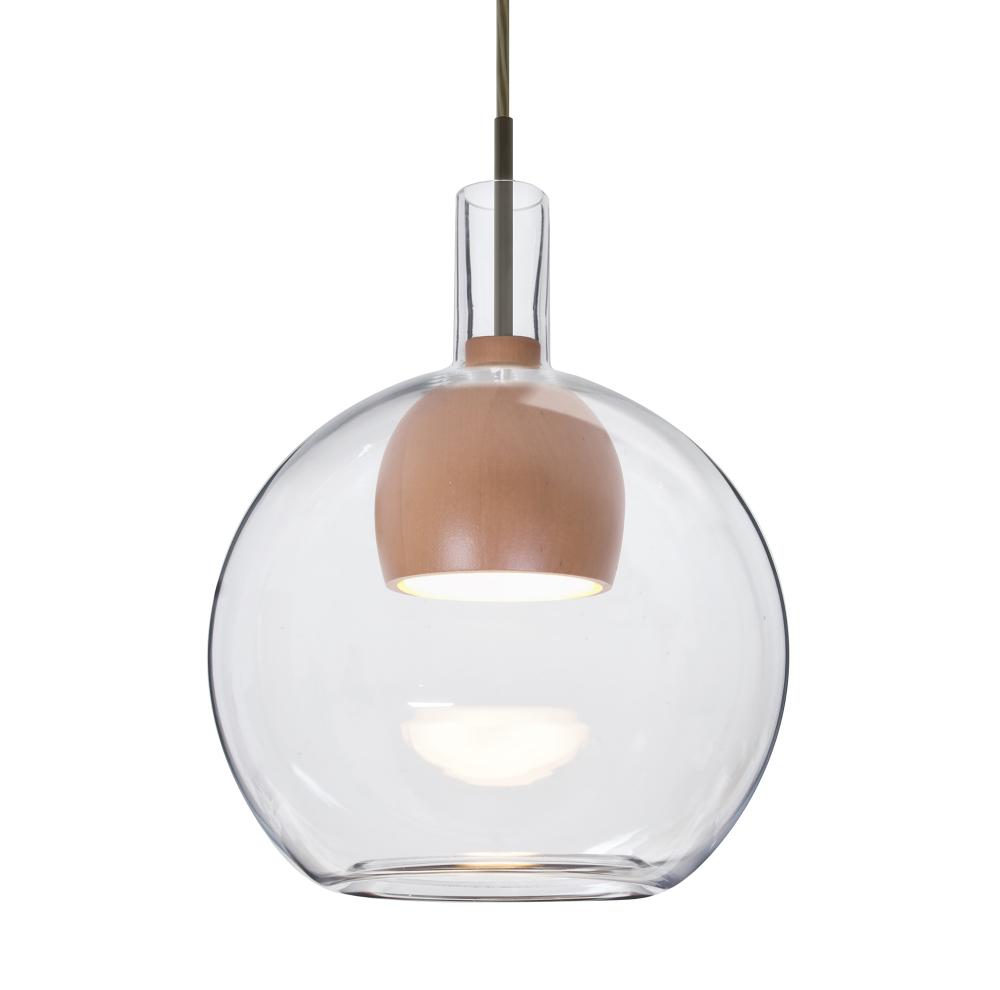 Besa, Benji Cord Pendant, Clear/Medium, Bronze Finish, 1x9W LED, 15Ft. Cord