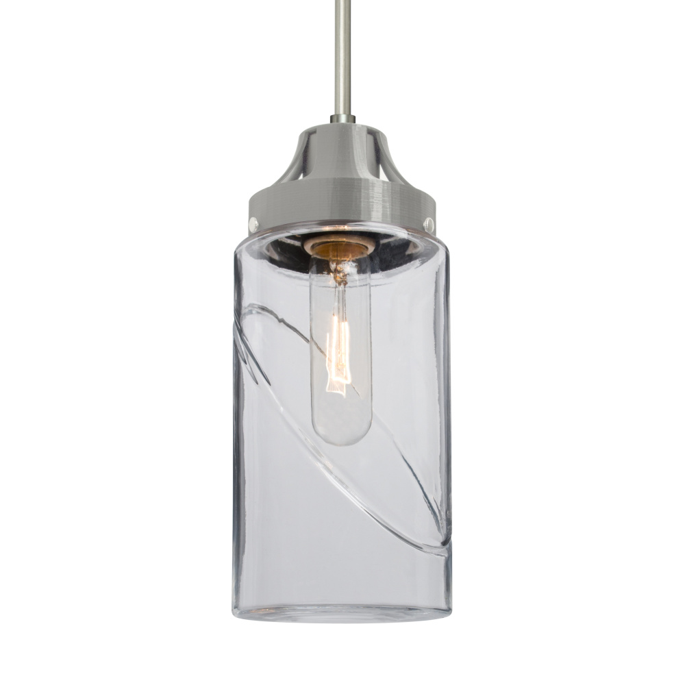 Besa, Blink Cord Pendant, Clear, Satin Nickel Finish, 1x4W LED Filament