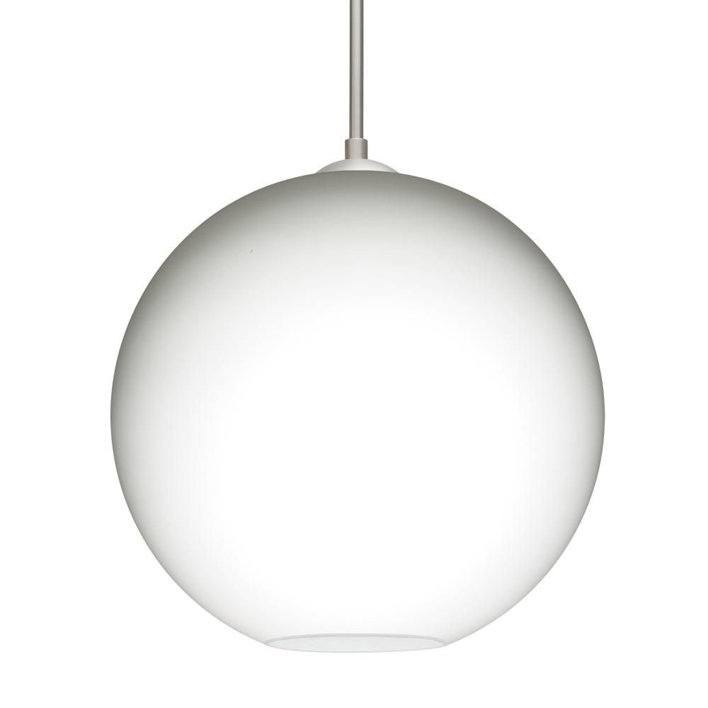 Besa Coco 12 Pendant, Opal Matte, Satin Nickel Finish, 1x60W Medium Base, 15Ft. Cord