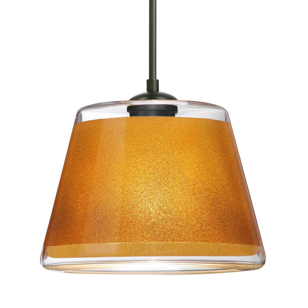 Besa Pendant Pica 9 Black Gold Sand 1x75W Medium Base
