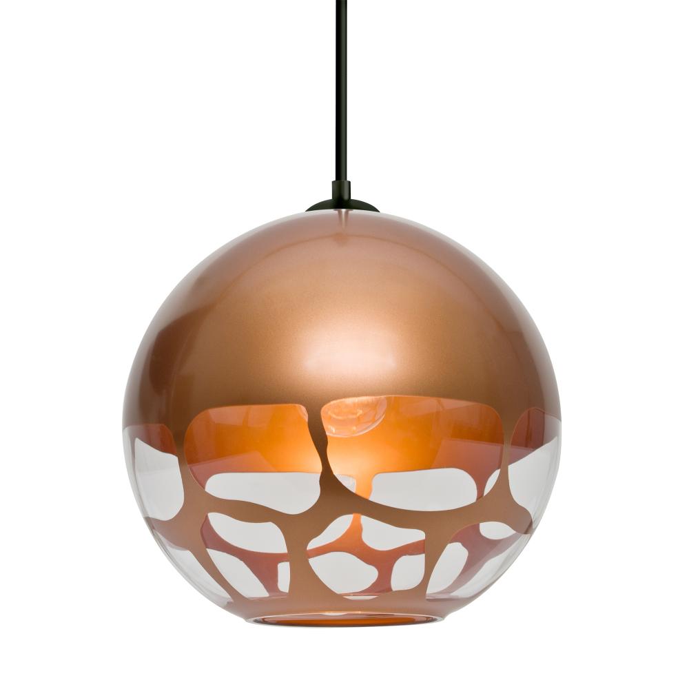 Besa, Rocky Cord Pendant, Copper, Black Finish, 1x60W Medium Base