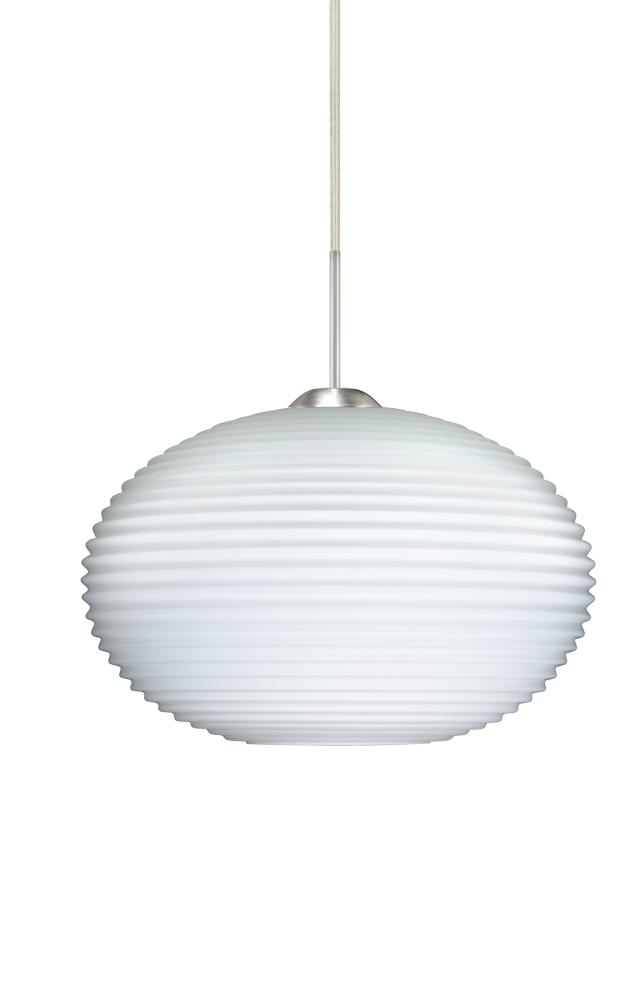 Besa Pendant Pape 10 Satin Nickel Opal Ribbed 1x100W Medium Base