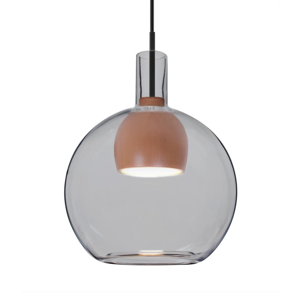 Besa, Benji Cord Pendant, Smoke/Medium, Black Finish, 1x9W LED