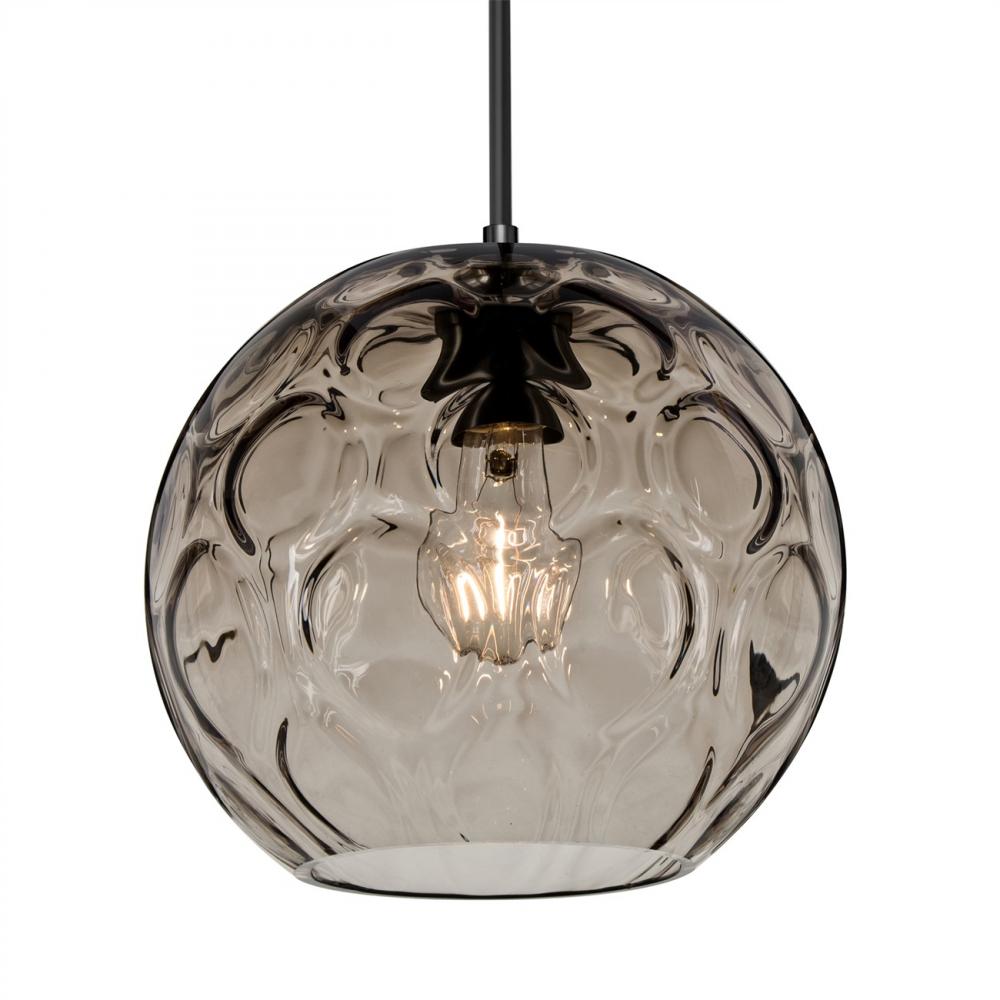 Besa Bombay Cord Pendant, Smoke, Black Finish, 1x60W Medium Base
