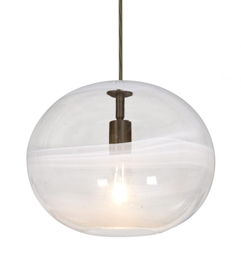 Besa, Geno Cord Pendant, Vapor Clear, Bronze Finish, 1x8W LED Filament