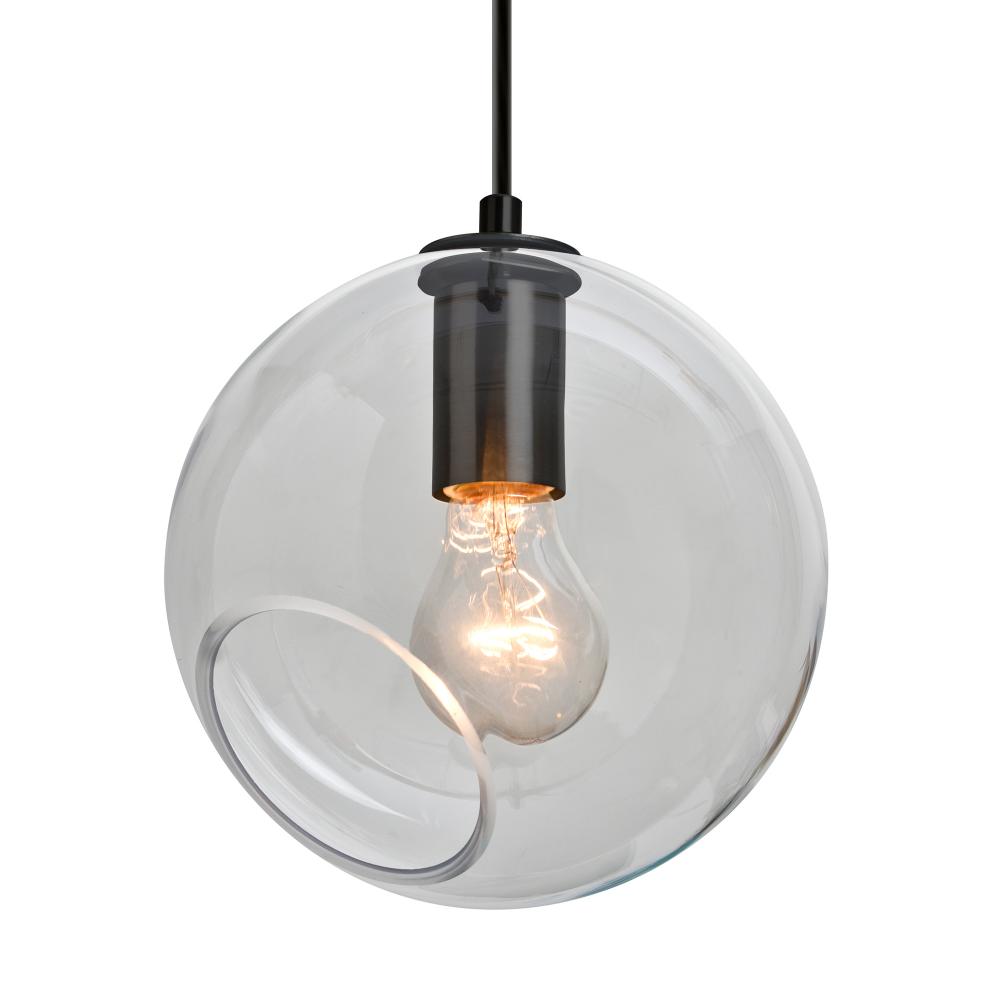 Besa, Maestro 8 Cord Pendant, Clear, Black Finish, 1x60W Medium base