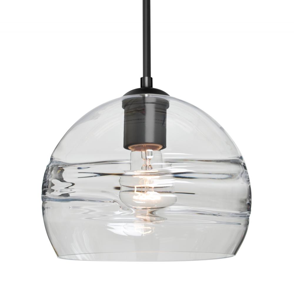 Besa Spirit 8 Pendant, Clear, Black Finish, 1x60W Medium Base