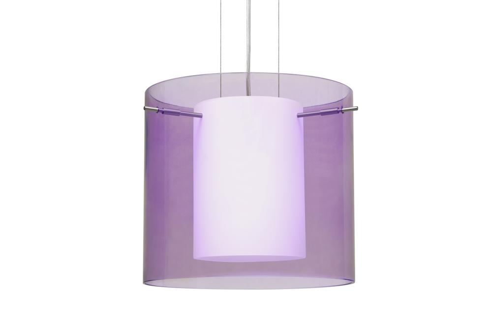 Besa Pahu 12 LED Pendant Transparent Amethyst Satin Nickel 1x11W LED