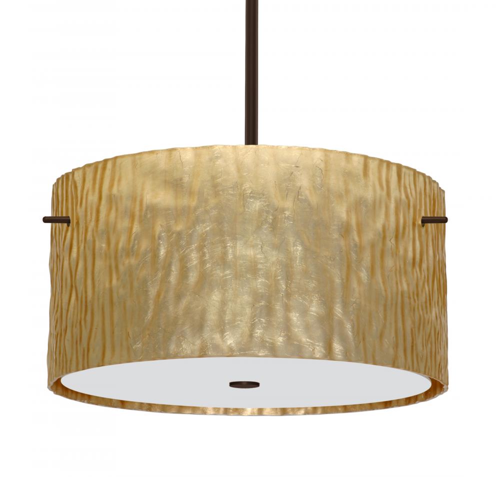 Besa Tamburo 16 Pendant Stone Gold Foil Bronze 3x11W LED