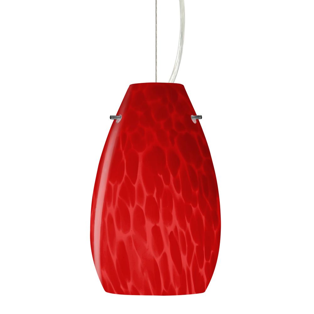 Besa Pera 9 Cable Pendant Red Cloud Satin Nickel 1x100W Medium Base