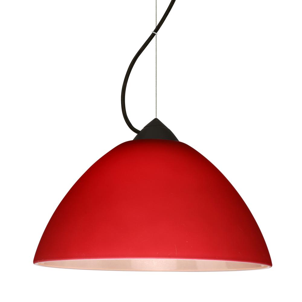 Besa Tessa Cable Pendant Red Matte Black 1x75W Medium Base