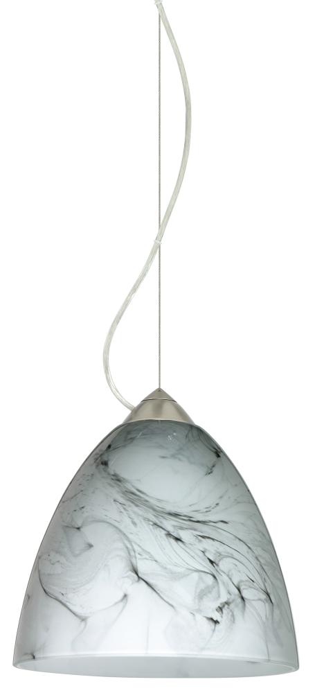 Besa Vila Cable Pendant Satin Nickel Marble Grigio 1x9W LED