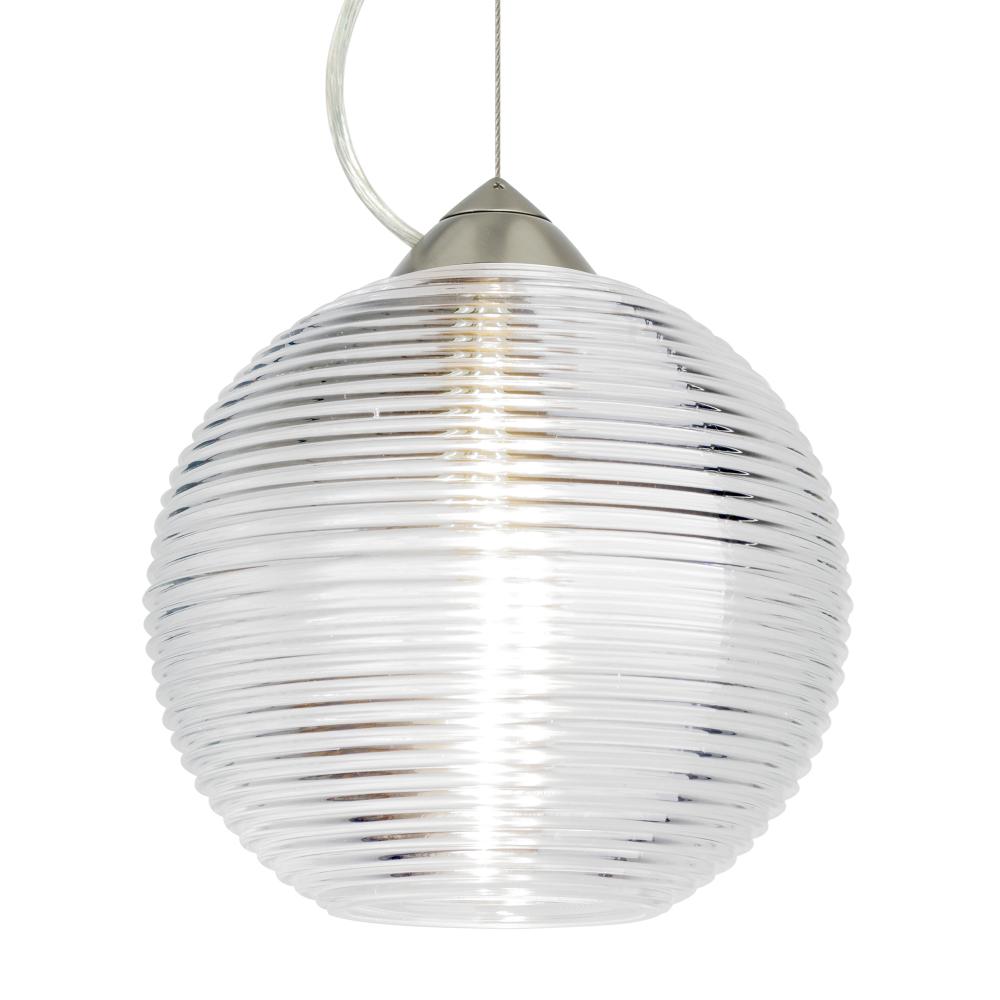 Besa Kristall 8 Pendant Satin Nickel Clear 1x75W Medium Base, 15Ft. Cord