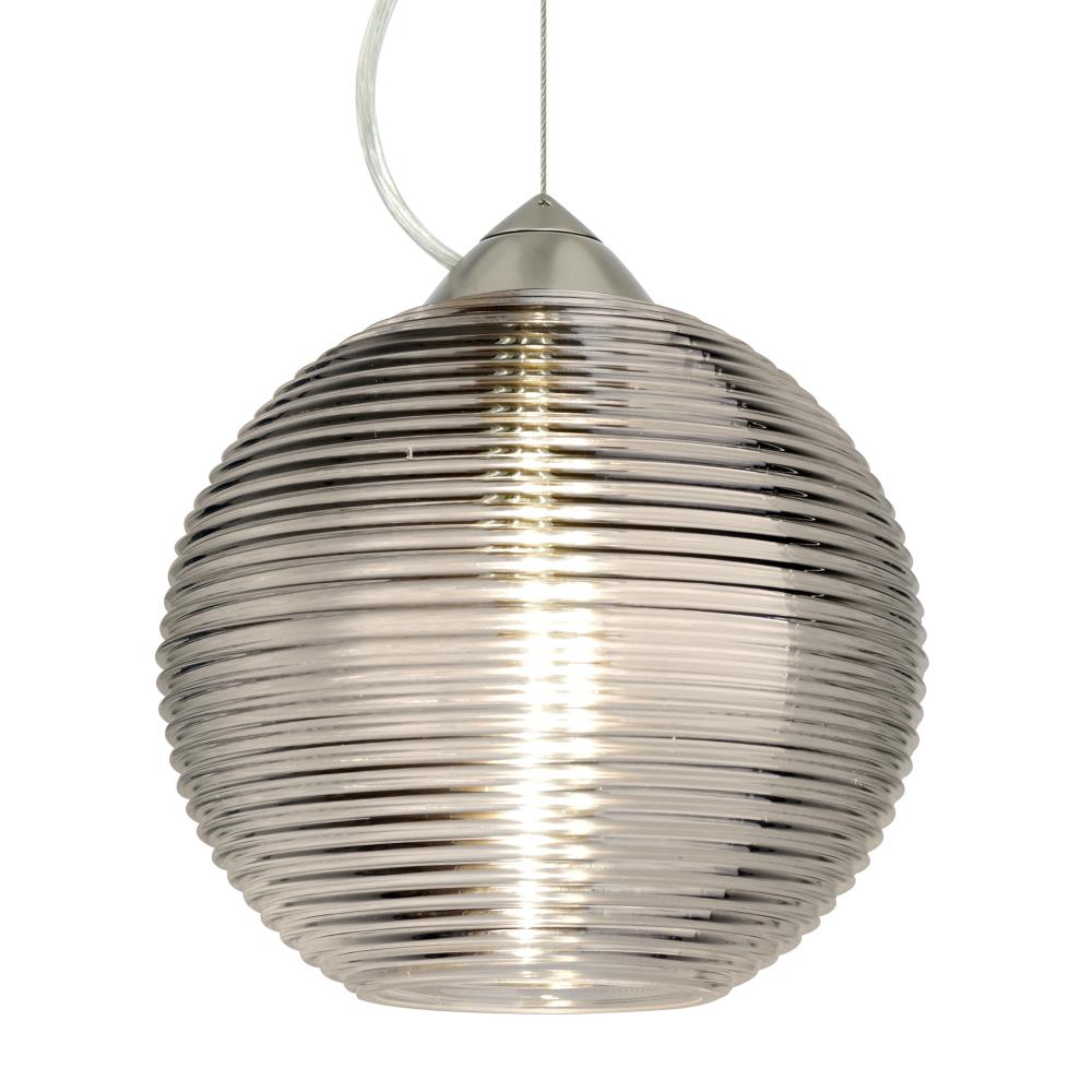 Besa Kristall 8 Pendant Satin Nickel Smoke 1x9W LED, 15Ft. Cord