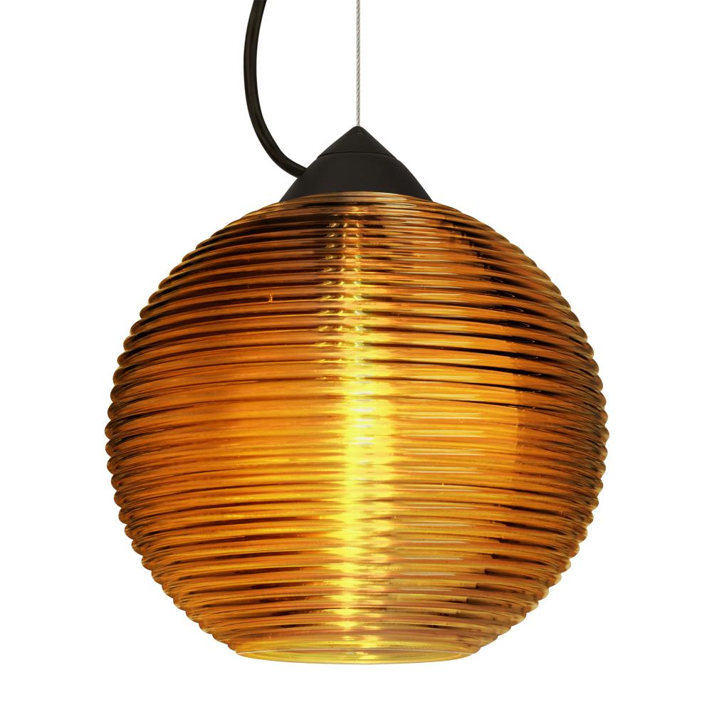Besa Kristall 8 Pendant Black Amber 1x75W Medium Base