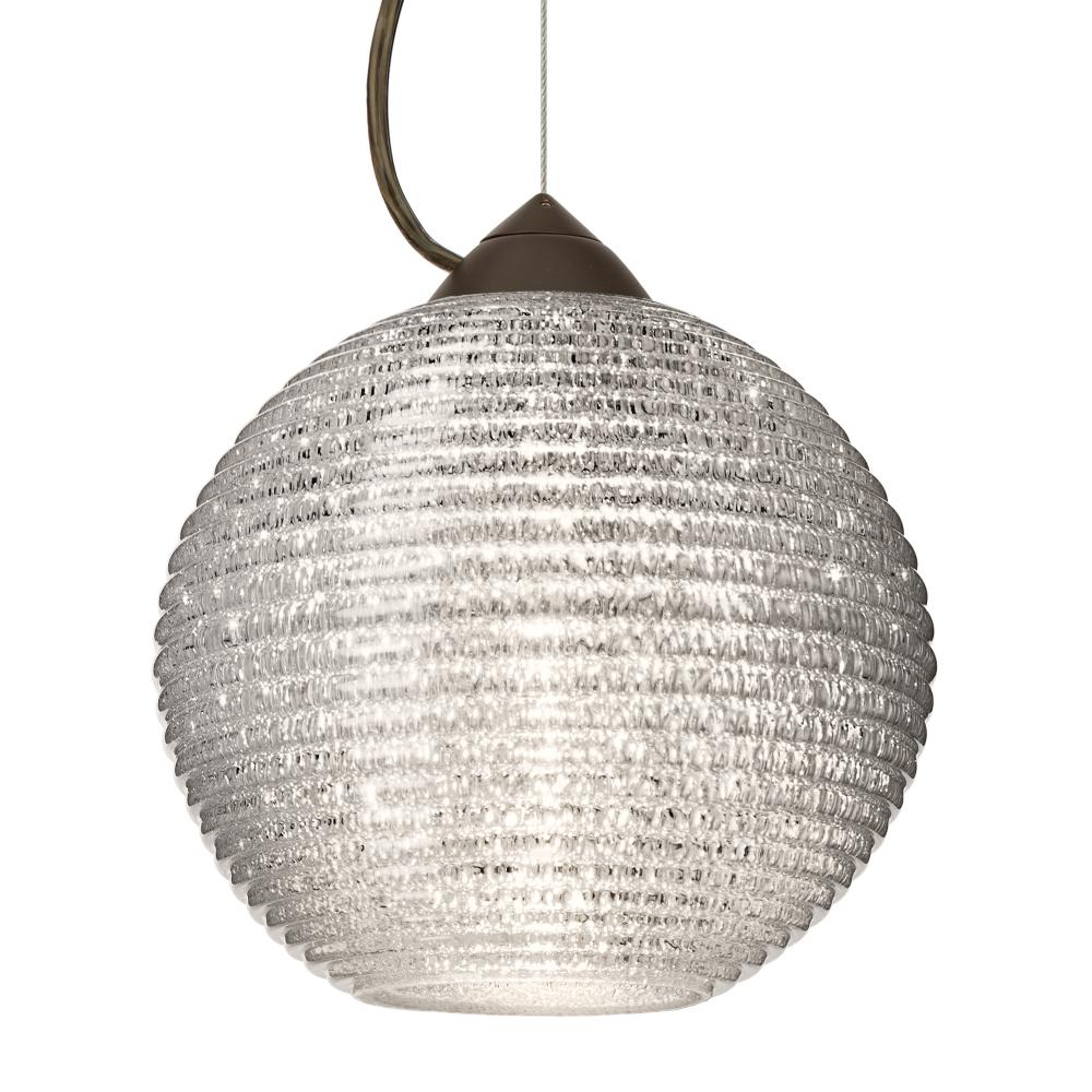 Besa Kristall 8 Pendant Bronze Glitter 1x75W Medium Base, 15Ft. Cord