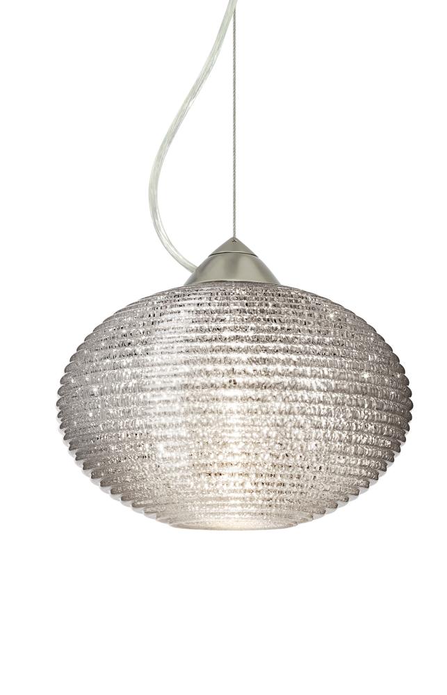 Besa Pape 10 Pendant 1Kx Glitter Satin Nickel 1x100W Medium Base