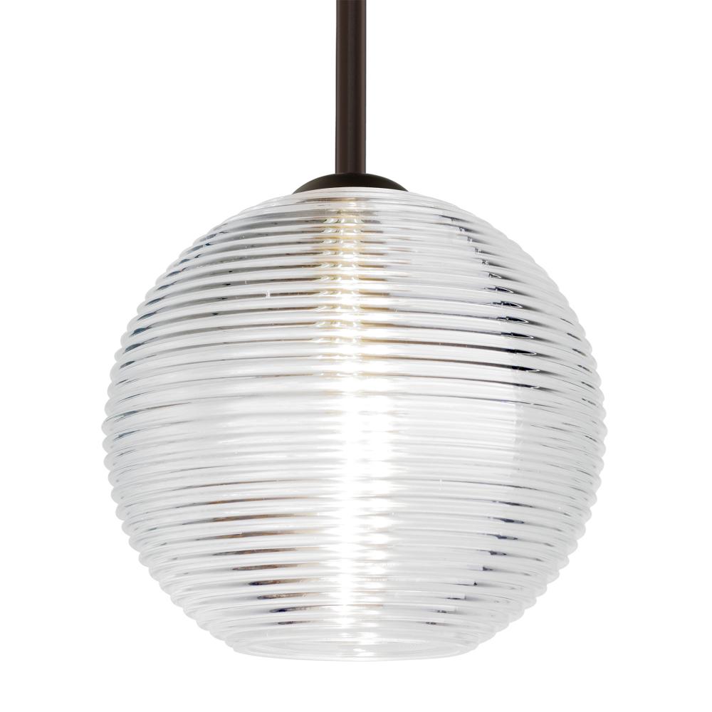 Besa Kristall 8 Pendant Bronze Clear 1x9W LED, 15Ft. Cord