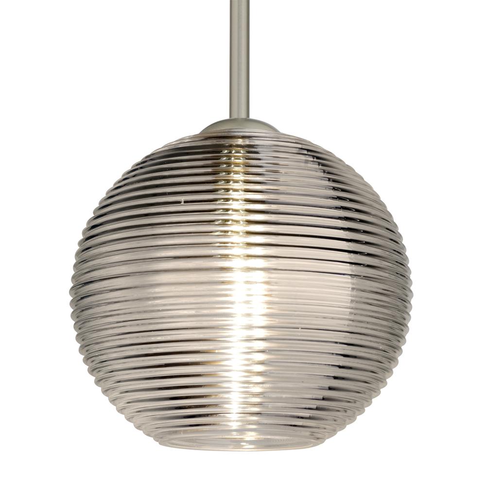 Besa Kristall 8 Pendant Satin Nickel Smoke 1x9W LED, 15Ft. Cord