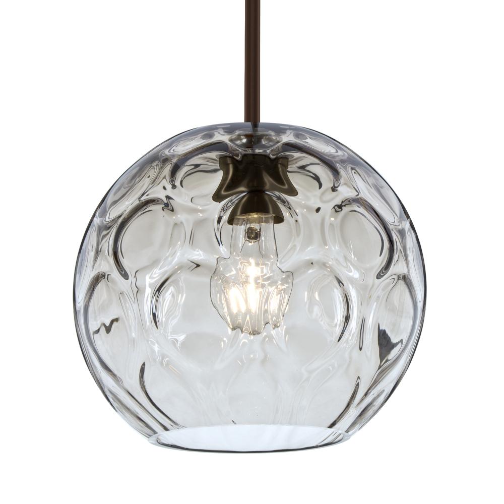 Besa Bombay Cord Pendant, Clear, Bronze Finish, 1x60W Medium Base, 15Ft. Cord