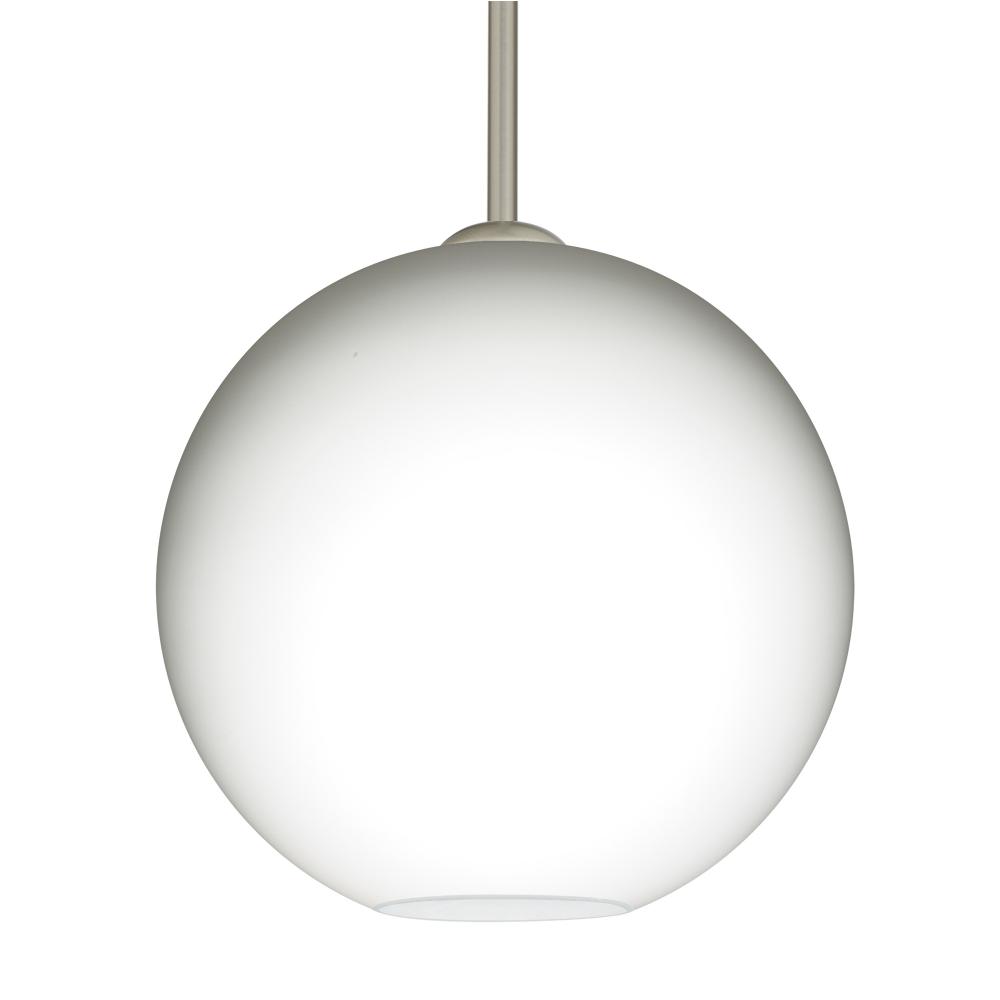 Besa Coco 12 Stem Pendant, Opal Matte, Satin Nickel Finish, 1x60W Medium Base, 15Ft. Cord