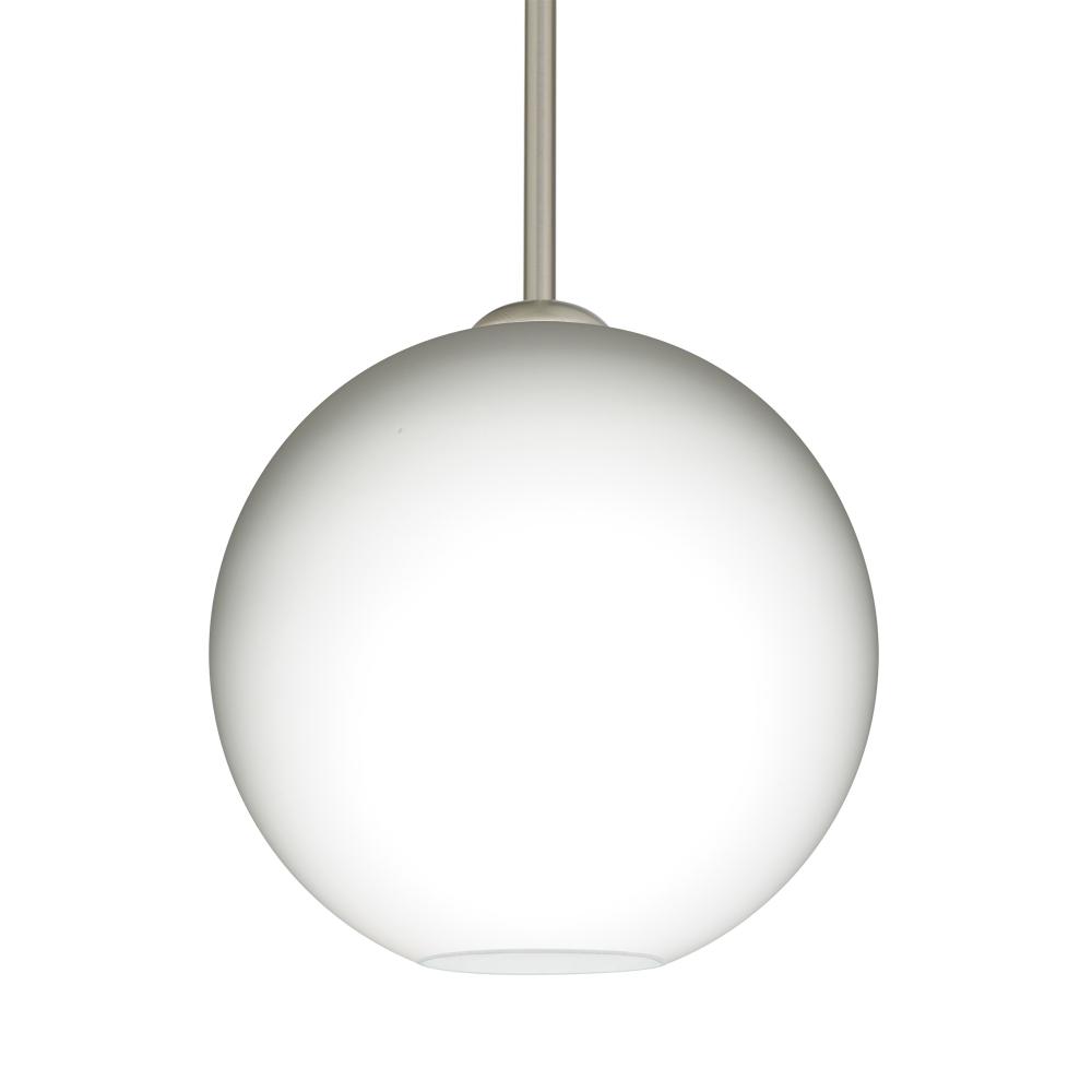 Besa Coco 8 Stem Pendant, Opal Matte, Satin Nickel Finish, 1x9W LED, 15Ft. Cord