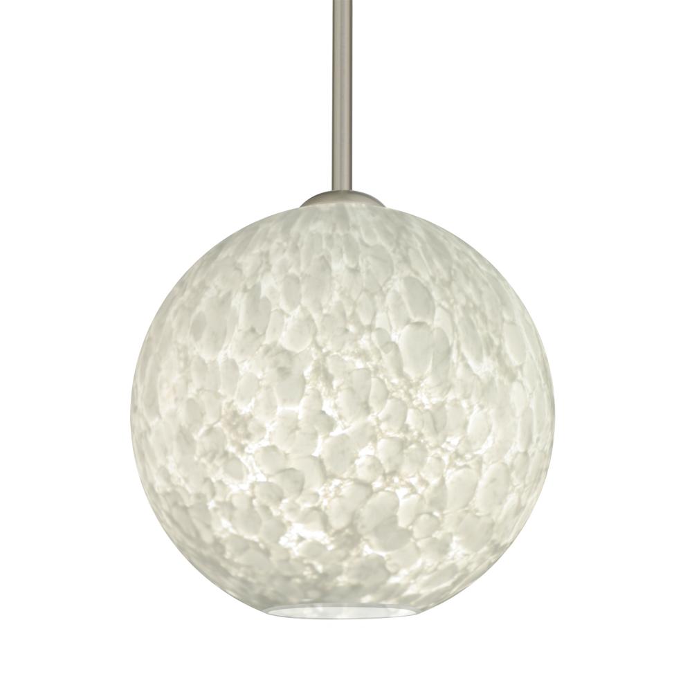 Besa Coco 8 Stem Pendant, Carrera, Satin Nickel Finish, 1x9W LED, 15Ft. Cord