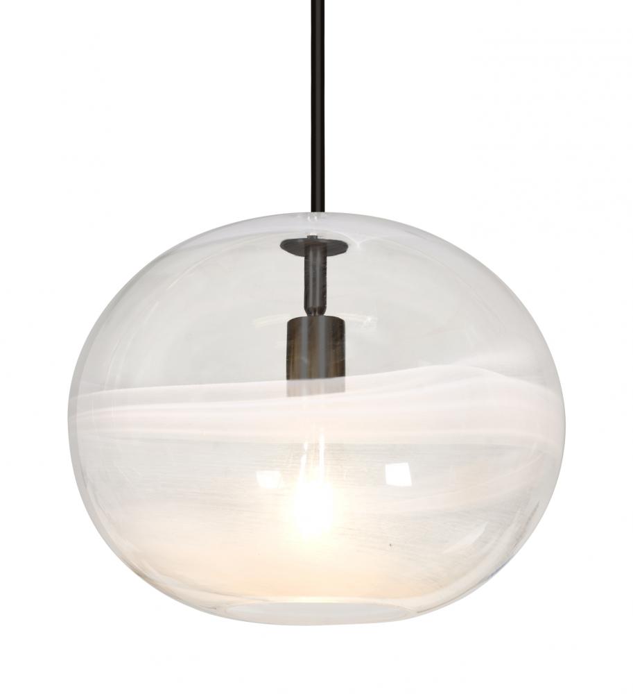 Besa, Geno Stem Pendant, Vapor Clear, Black Finish, 1x60W Medium Base