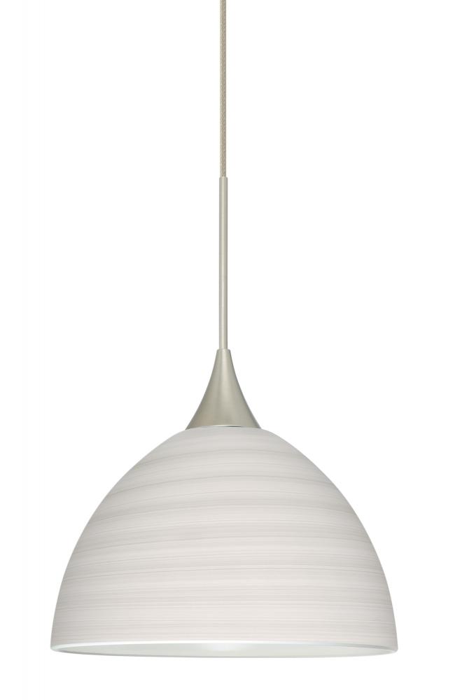 Besa Pendant Brella Satin Nickel Chalk 1x50W MAX GY6.35 Base
