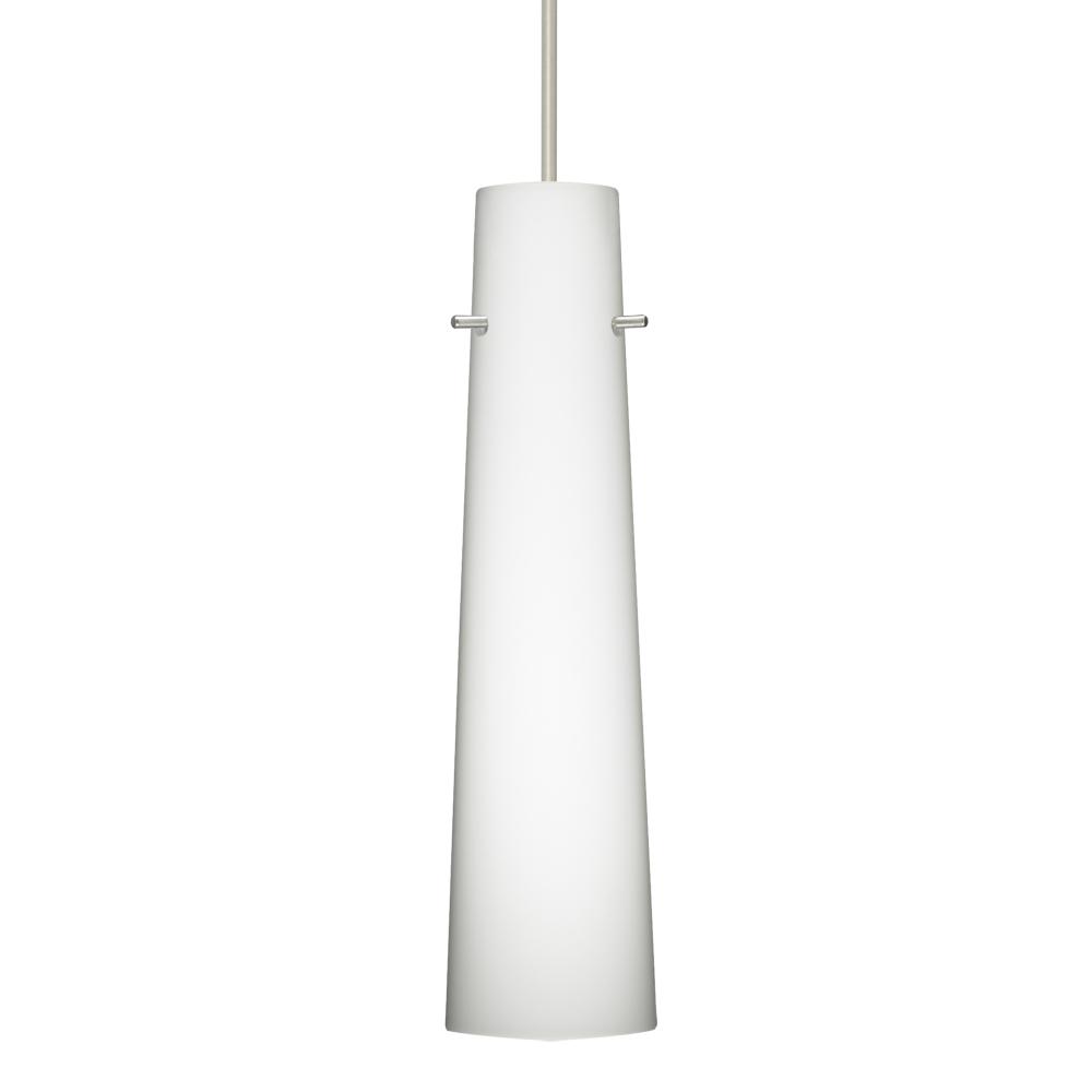 Besa Camino Pendant Satin Nickel Opal Matte 1x50W MAX GY6.35 Base, 15Ft. Cord