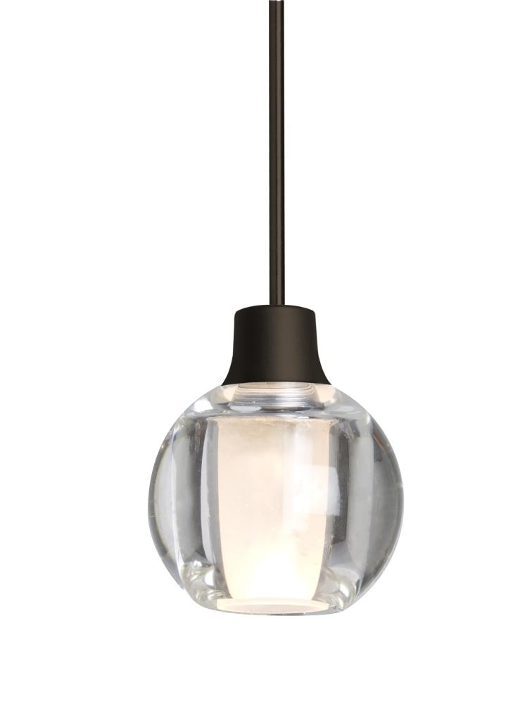 Besa, Boca 3 Cord Pendant, Clear, Bronze Finish, 1xMAX GY6.35 Base