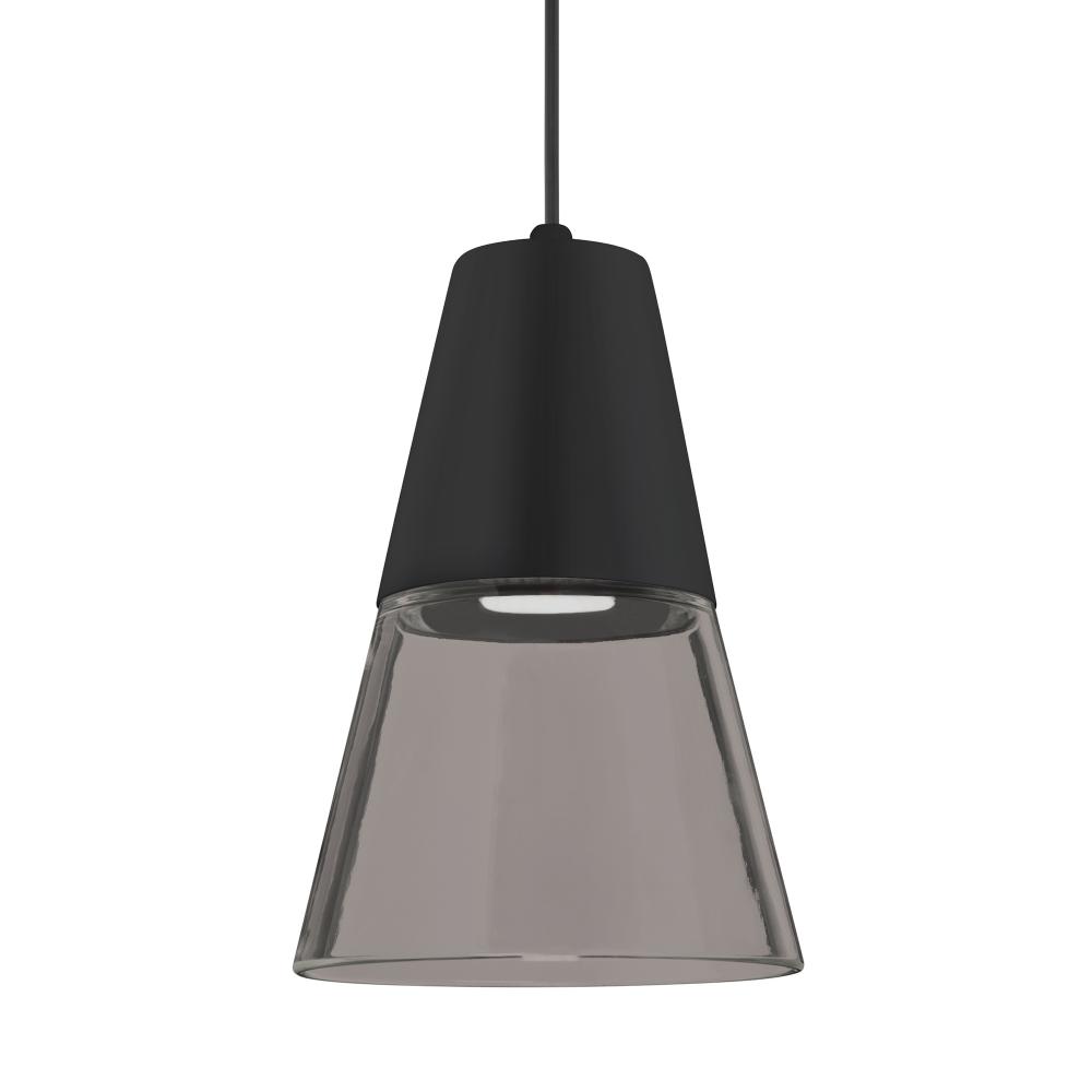 Besa Timo 6 Pendant, Smoke/Black, Black Finish, 1x9W LED