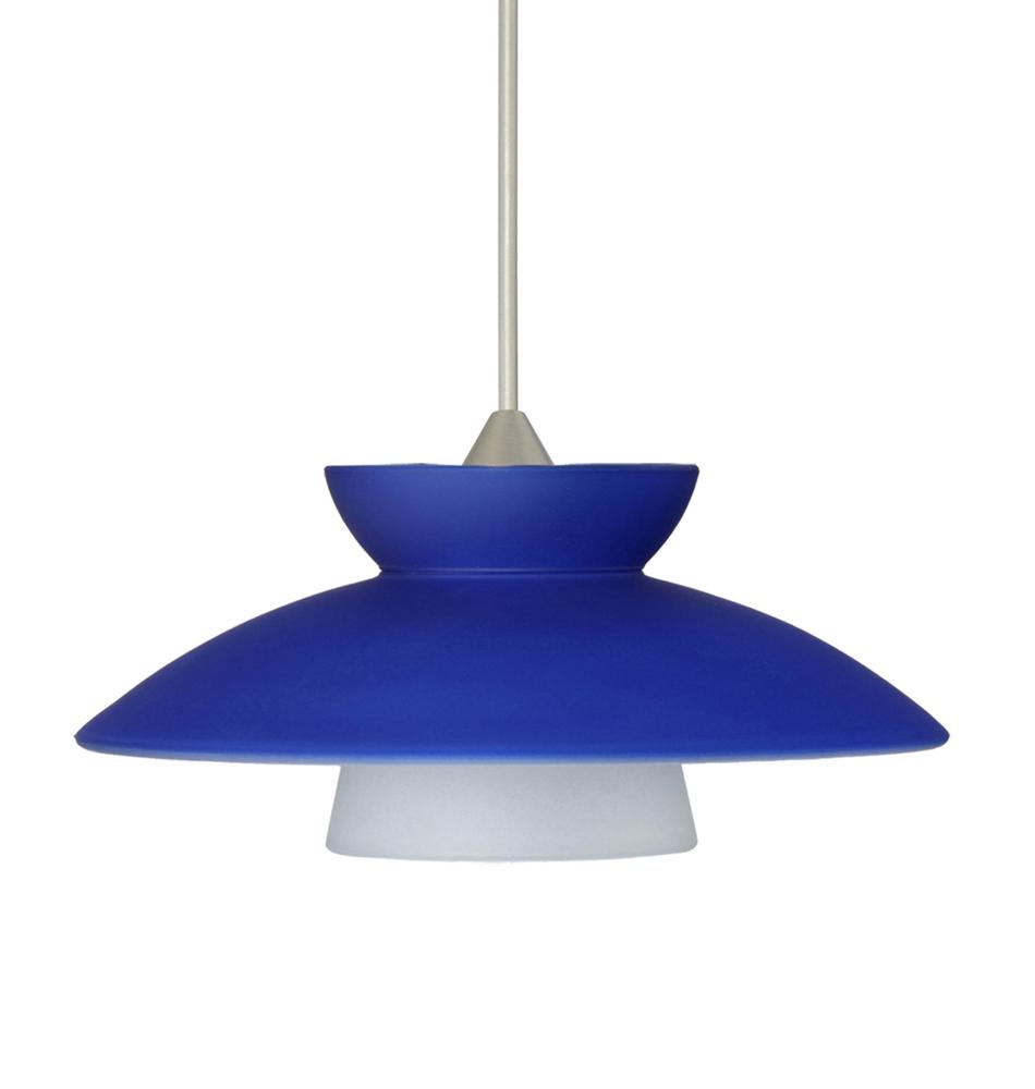 Besa Pendant Trilo 7 Satin Nickel Blue Matte 1x50W MAX GY6.35 Base