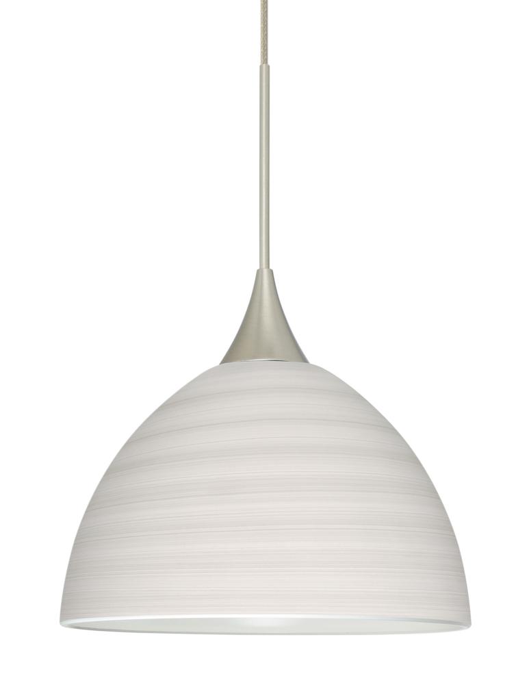 Besa Pendant Brella Satin Nickel Chalk 1x50W MAX GY6.35 Base