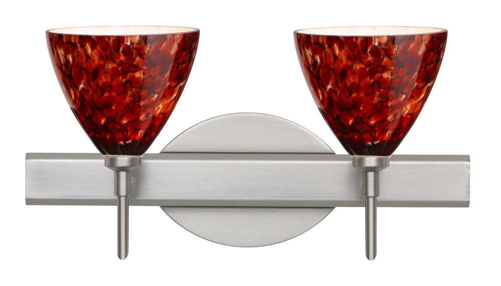 Besa Wall Mia Satin Nickel Garnet 2x40W G9