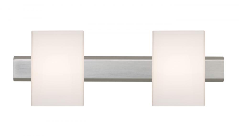 Besa, Tito Vanity, Opal Matte, Satin Nickel Finish, 2x40W G9