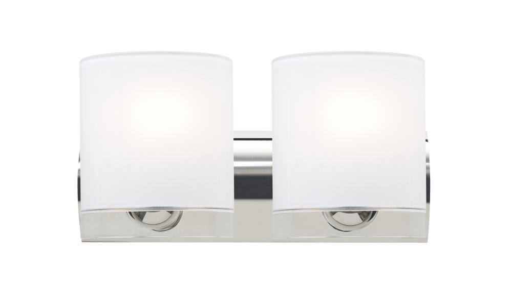 Besa, Celtic Vanity, Opal Glossy/Clear, Chrome Finish, 2x60W Medium Base