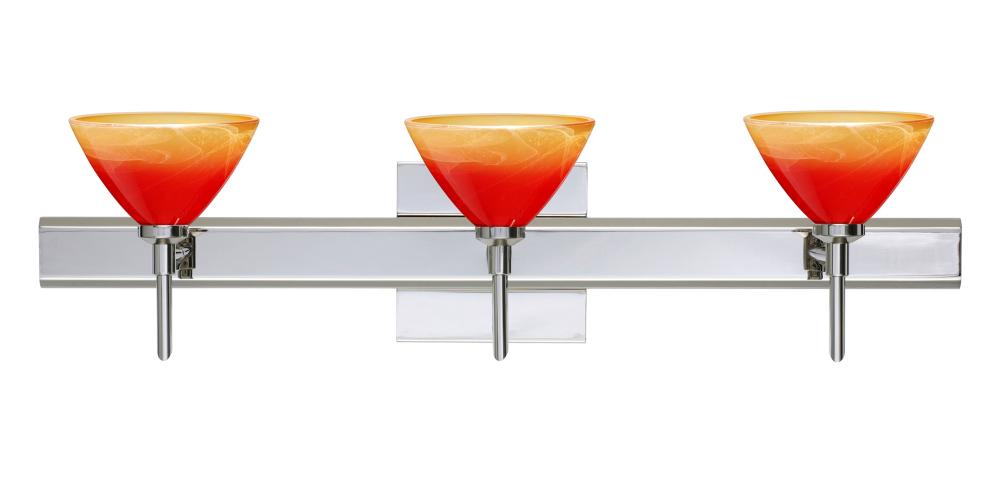 Besa Wall With SQ Canopy Domi Chrome Solare 3x5W LED