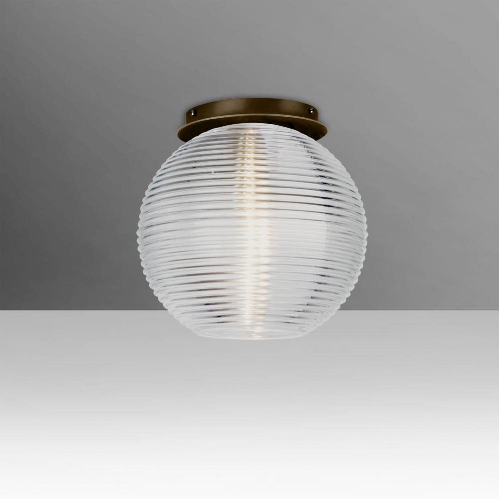 Besa Kristall 8 Ceiling, Clear, Bronze Finish, 1x60W MAX Medium base