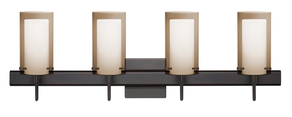 Besa Pahu 4 Wall With SQ Canopy 4SW Transparent Smoke/Opal Bronze 4x40W G9