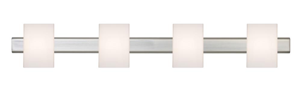 Besa, Tito Vanity, Opal Matte, Satin Nickel Finish, 4x40W G9