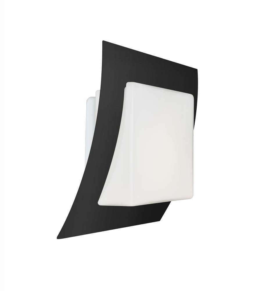 Besa, Axis 10 Sconce, Opal/Black, 1x10W LED